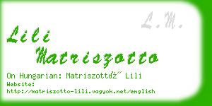 lili matriszotto business card